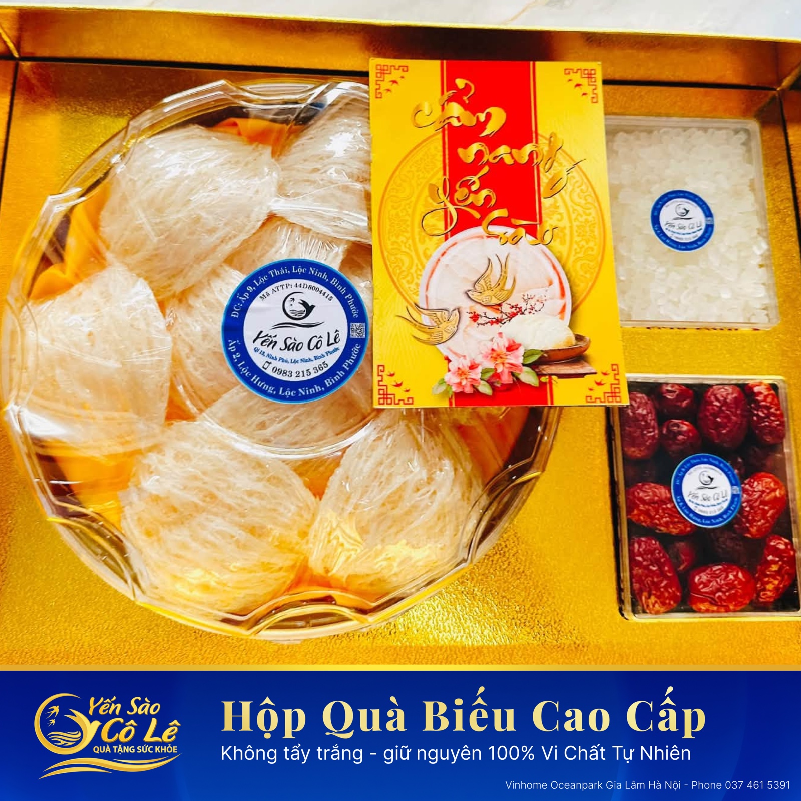 Set Quà Biếu Yến Tinh Chế Loại VIP Yến Sào Cô Lê
