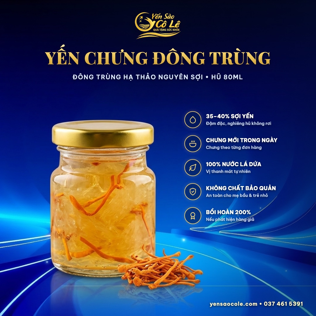 Yến Chưng Đông Trùng Hạ Thảo Cô Lê (Hũ 70ml)