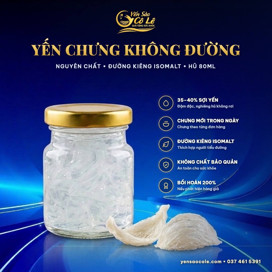 Yến Chưng Đường Kiêng (60k) & Không Đường (50k) Cô Lê